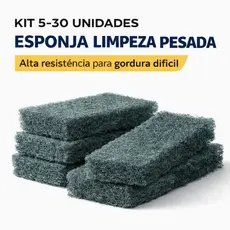 Kit 5-30 Esponja Limpa Churrasqueira Fibra Abrasiva Limpeza Pesada Grelha