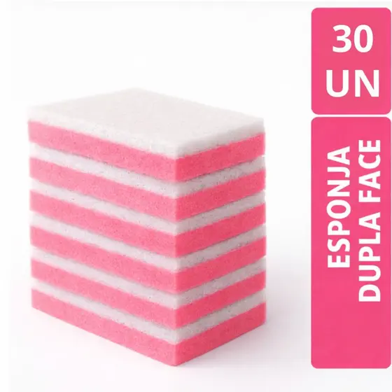 Kit  5 - 30 Esponjas Dupla Face Multiuso Cozinha Sanitária Azulejo Pia Magica