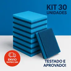 Kit 5 - 30 Esponjas Azul Multiuso Lavar Louça Cozinha Esponja Antiaderente Envio 24h