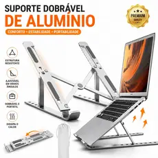 Suporte Apoio De Notebook Laptop Tablet Compacto Articulado Alumínio Portátil Com Estojo Home Office