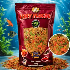 Ração Para Peixe Fort Flocos 250g Maramar Alimento Completo Aquário Agua Doce