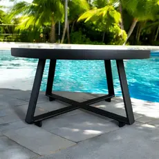 Mesa Apoio de Canto Alumínio com tampo Ripado Reforçada Área Externa ou Sala Beira de Piscina