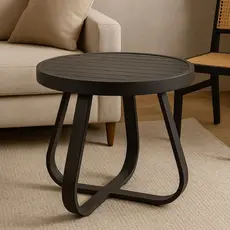 Centro de Mesa Milano PT em Alumínio Ripado 45x50 Ideal para Varanda ou Sala
