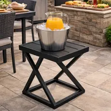 Mesa de Apoio Lateral em Alumínio Moderna o Quadrada Minimalista Piscina E Churrasco
