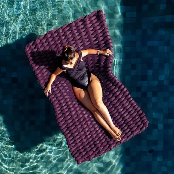 Esteira Acolchoado Náutico Tapete Flutuante em Tricô Piscina Descanso Flutuante Premium Gold