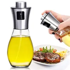 Spray de Azeite 180ml Vidro Borrifador Porta Óleo Vinagre Cozinha Pulverizador Temperos Galheteiro Multiuso Culinário Re