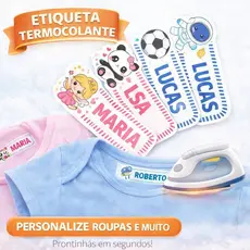 Etiqueta Termocolante para Uniformes Escolar Roupas Meias Mochilas Kit com até 100 Peças PERSONALIZAMOS QUALQUER TEMA