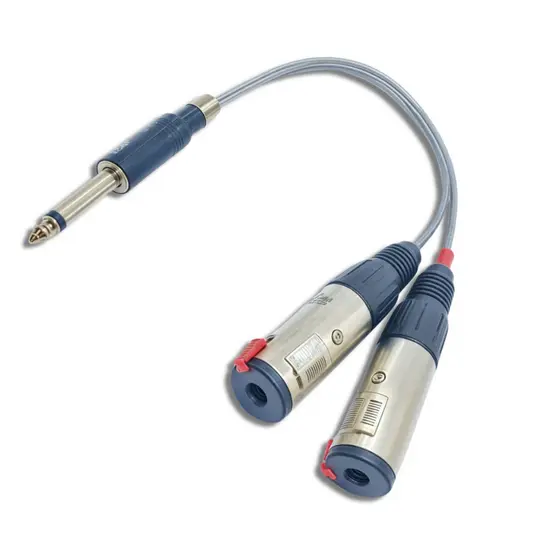 Adaptador Divisor Splitter P10sts + 2 Jacks P10 Estéreo 20cm