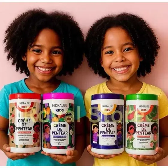 4 POTE De Creme para Pentear 1KG Cachos Sem Frizz Hidralise Brilho Definição Finalizador Cachinhos