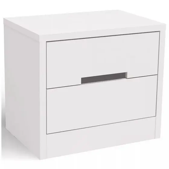 Mesa De Cabeceira Com 2 Gavetas Kappesberg Mdf/mdp 48x38x54 Cm Pintura Uv Brilhante Branco S822
