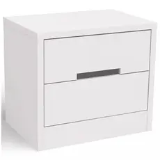 Mesa De Cabeceira Com 2 Gavetas Kappesberg Mdf/mdp 48x38x54 Cm Pintura Uv Brilhante Branco S822