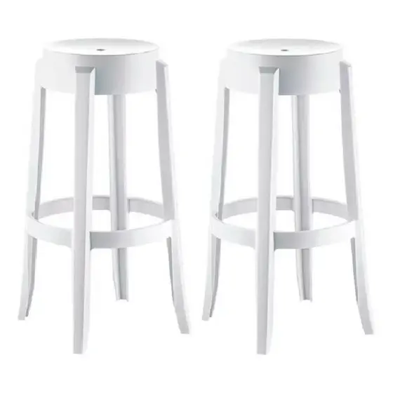 Kit 2 Banquetas Shine Plus Kappesberg UZ8007 Cor Branca