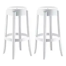 Kit 2 Banquetas Shine Plus Kappesberg UZ8007 Cor Branca