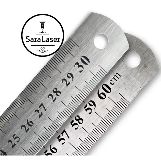Régua de Aço Inox 30cm ou 60cm - Medição Precisa p/ Artesanato, Scrapbook e Oficina