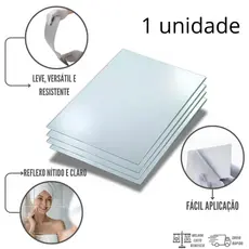 1 Uni - Espelho 30x30cm Adesivo Auto Colante Acrílico Boa Nitidez Decorativo- Quadrado