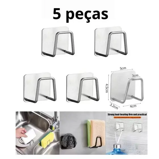 Kit 1/3/5 Aço inoxidável Suporte Porta Esponja para bucha de pia Prateleira de cozinha Luca