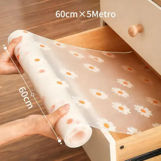 Forro Antiderrapante Para Armário Gaveta Geladeira E Guarda Roupas Modelos de Flores 45cm×5M