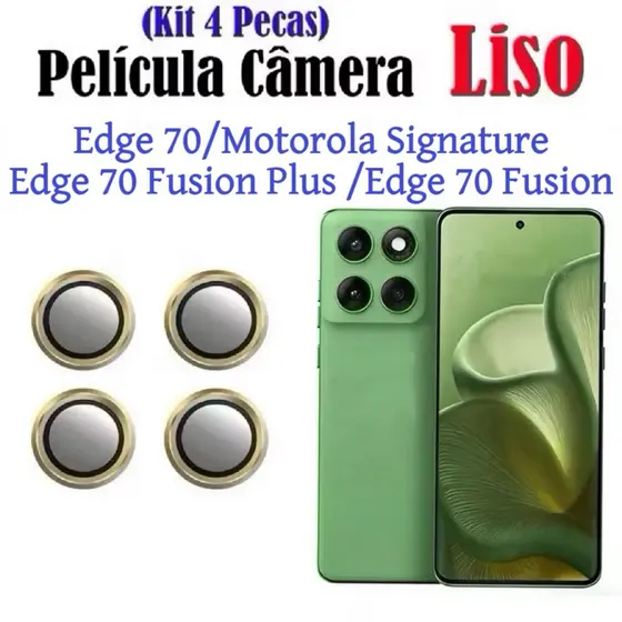 Kit (4 Pcs) Película Protetora de Lentes de câmera Lisa para Motorola Edge 70 Fusion Pro Plus