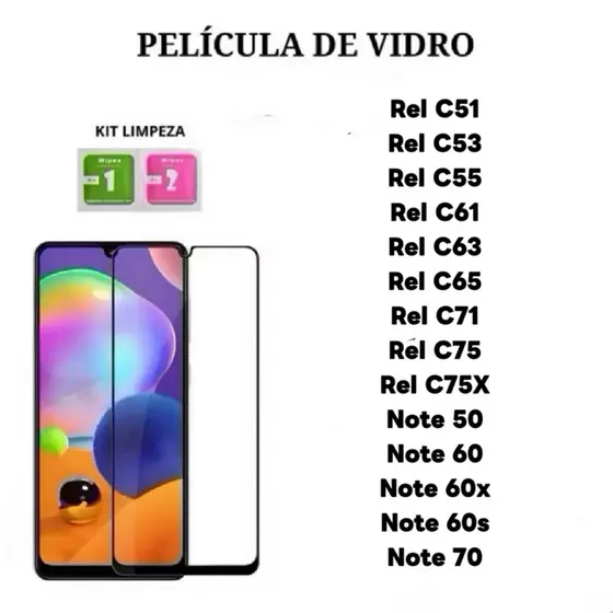 Kit 3Pcs/5Pcs Película De Vidro Temperado 3D Para Realme C51 C53 C55 C61 C63 C65 C67 C71 C75 C73 C85 Note 50 60 60x 70