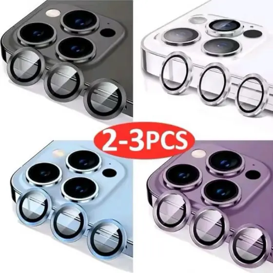 Película Protetora de Lentes de câmera Lisa de metal Para iPhone 11 12 13 14 15 16 17 Pro ProMax Plus
