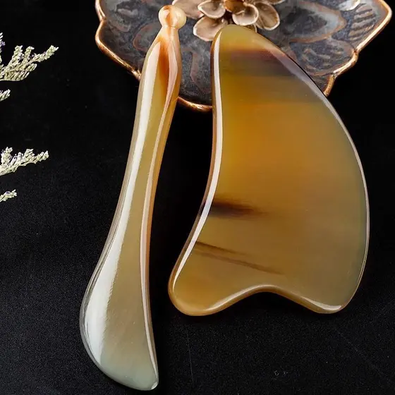 Chifre De Boi Natural Gua Sha Raspador Placa Vara Massagem Facial Beleza Saúde Relaxar Olho Rosto Pescoço Ombro Corpo SP