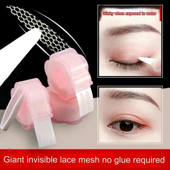 360PCs/Set Adesivos de Pálpebra Invisíveis Malha de Renda Olhos Grandes Maquiagem Dobra Dupla Autoadesiva Elevação de Pálpebras Instantâneas Grandes Olhos Levanta Tiras Fita Transparente À Prova D'água Fita de Pálpebra Dupla