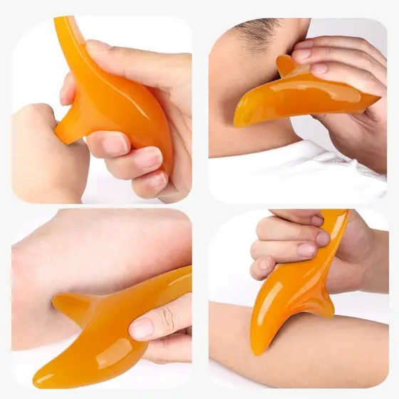 Gua Sha Meridian Acupoint Stick Ferramenta Massageadora De Acupressão Trigeminal Resina Âmbar De Massagem De Cera De Abelha Reflexologia Gerenciamento De Dor Triângulo