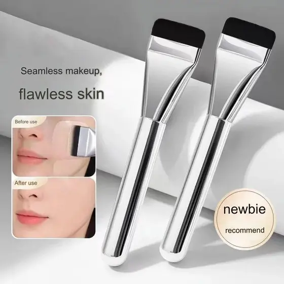 Foundation Brush Escova Ultra-Thin Professional De Maquiagem Plana Máscara Facial Tracelas Em Pó Blush Base Essencial Ferramenta