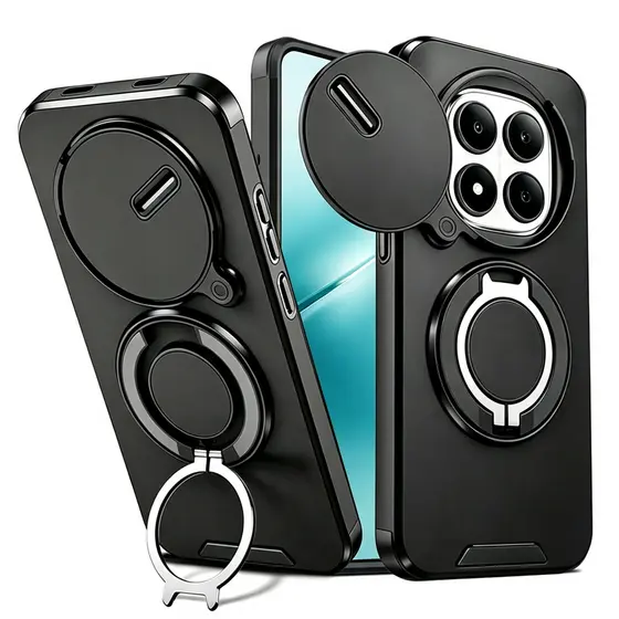 Caso de telefone rígido à prova de choque com suporte de metal Para Redmi Note 15 Pro Note 14 Pro Poco X8 Pro Max X7 Pro