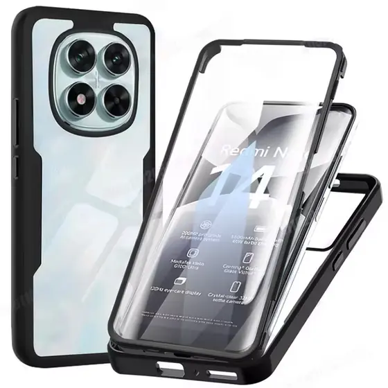 Tampa protetora transparente de 360 graus absorvente de choque Para Redmi Note 15 Pro+ Note 14 Pro Note 13 Pro 14C