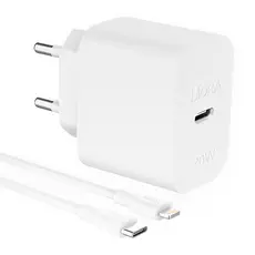Carregador Usb 1Hora Pd20W + Cabo C/Lightning 1M Branco