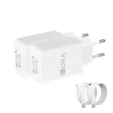 KIT 2X Carregador iPhone 1Hora + Cabo Usb A/Lightning 2.0A Branco
