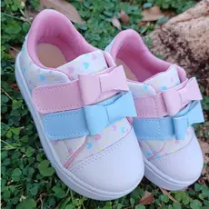 Tênis Infantil Menina Moda Blogueirinha Detalhe Jeans Laço Panda Sereia Bebê Conforto Antiderrapante