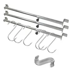 Suporte Tendal Freezer 3pçs E 12 Ganchos S1c Estanhado
