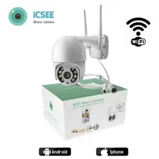 Câmera De Segurança IP Externa Giratória 360 WiFi Prova D'água Full hd 1080P Icsee Speed Dome Bivolt