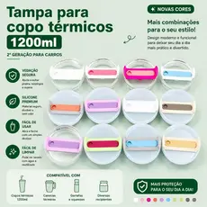 Tampa de reposição Antivazamento Multicolorida para Garrafa Térmica de 1200ML