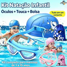 MEDOOSI Kit Natação Infantil Antiembaçante UV | Óculos Proteção UV + Touca Silicone + Protetores Auriculares + Estojo