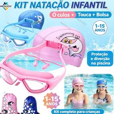 MEDOOSI Kit Natação Infantil e Criança Silicone Proteção UV | Óculos HD Antiembaçante + Touca + Tampões + Bolsa
