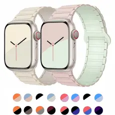 Magnética Esportivo Pulseira Silicone Para Apple Watch Ultra 49mm 40mm 41mm 38mm 44mm 45mm 42mm iWatch 10 11 46mm Alça