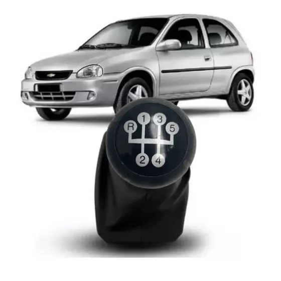 Coifa Cambio+ Manopla Bola Corsa Sedan Hatch Celta Montana - Preto