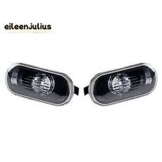 2Pcs Marcador Lateral Do Carro Luz De Advertência De Giro Da Tampa Preta Lâmpada Para MK4 Golf Jetta Bora , B5/B5.5 Passat , Beetle