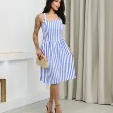 Vestido Feminino Curto Estampado Tropical Verão Com Alça Elastex  anas Costas M [38-40]