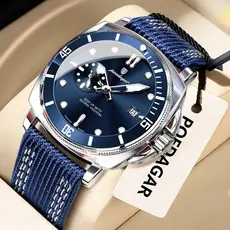 POEDAGAR Moda Luxo Relógio Masculino Nylon Couro À Prova D'água Luminosa Data Esportivo De Quartzo Para Homens
