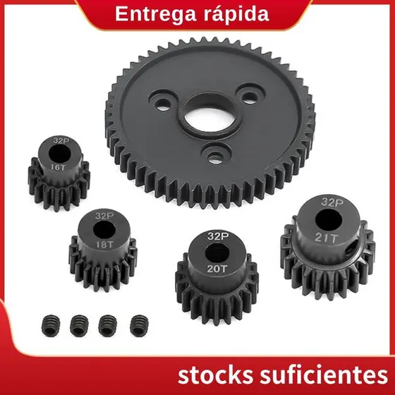Engrenagem De Espora De Metal 54T 0.8 32P 3956 Com Conjunto De Engrenagens 16T 18T 20T 21T Para 1/10 Stampede Summit E -