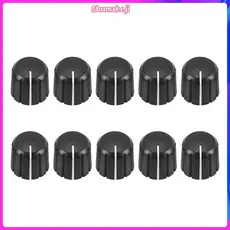 10 Botões De Controle Do Potenciômetro Dos Pces Para Tom De Volume Da Guitarra Elétrica Preto Tipo D 6mm