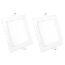 Kit 2 Luminária Painel Plafon Led Embutir Quadrado 12w Bivolt Elgin