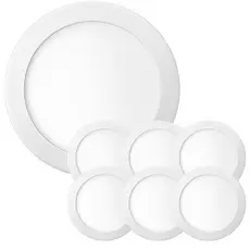 Kit 7 Luminária Painel Plafon Sobrepor Redondo Led 18w Bivolt ELGIN