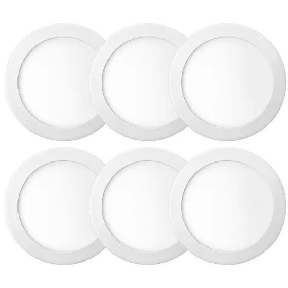 Kit 6 Painel Plafon Embutir Redondo Led 24w Bivolt ELGIN