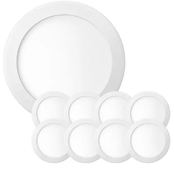 Kit 9 Luminária Painel Plafon Embutir Redondo Led 18w Bivolt ELGIN