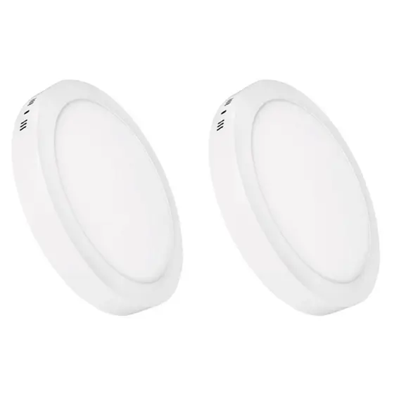 Kit 2 Luminária Painel Plafon Led Sobrepor Redondo 6w Bivolt